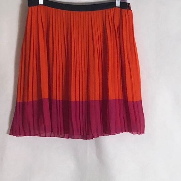 NWOT G.H.Bass Orange & Pink Accordion Pleat Skirt Sz 6 - Picture 3 of 8